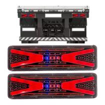 Par Lanterna Led Caminhão Traseira Seta Sequêncial 30 Cm