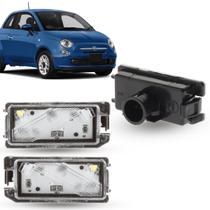 Par Lanterna Luz De Placa Com Led Fiat 500 Cinquecento após 2012 Conector Redondo