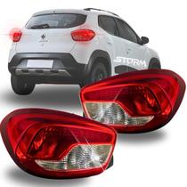 Par Lanterna Luz Freio Renault Kwid Ano 2017 A 2022 Traseira