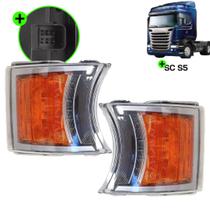Par Lanterna Pisca Seta Compatível Scania S5 LED - LE / LD (1747981 / 2241544)