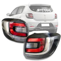 Par Lanterna sinaleira Freio Traseira Sandero ano 2015 A 2020 Fumê escurecida 201 2017 2018 2019 Original