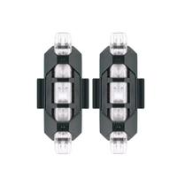 Par Lanterna Traseira Bike Sinalizador Led USB Branca-Branca