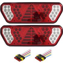 PAR Lanterna Traseira Caminhão Carreta Guerra LED 24V +Conector