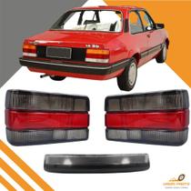 Par Lanterna Traseira Chevette 87 A 93 Fumê + Placa