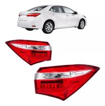 PAR Lanterna Traseira Corolla 2015 A 2017 Com Led Bicolor Canto