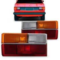 Par Lanterna Traseira Gol 1980 1981 1982 1983 1984 1985 1986 Âmbar Friso Cromado
