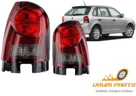 Par Lanterna Traseira Gol Bola G4 POWER 2006 2007 2008 2009 Fumê Lente em Acrílico