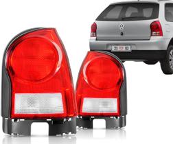 Par Lanterna Traseira Gol G4 05 a 09 Carcaça Preta Le Ld