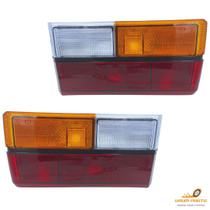 Par Lanterna Traseira Gol Quadado Bx Ar 1980 A 1986 F. Preto