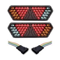 Par Lanterna Traseira Guerra Motion Black Cristal LED 12/24v com Chicote Lantersul