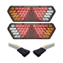 Par Lanterna Traseira Guerra Motion Silver Cristal LED 12/24v com Chicote Lantersul