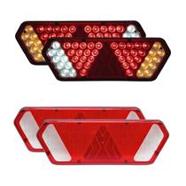 Par Lanterna Traseira Guerra Motion Silver Rubi LED 12/24v + Par de Lentes Lantersul