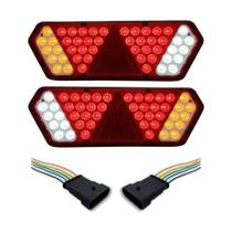 Par Lanterna Traseira Guerra Motion White Rubi LED 12/24v com Chicote Lantersul