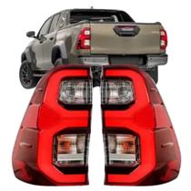 Par Lanterna Traseira Hilux 21/23 Com Led Completa