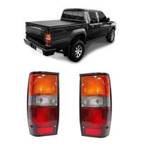 Par Lanterna Traseira L200 tricolor aro preto 1987 1988 1989 até 1995