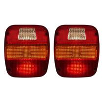 Par Lanterna Traseira LED 12V Ford Volks Marmitão Âmbar Metalizada Lantersul