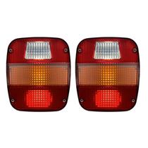 Par Lanterna Traseira LED 12V Ford Volks Marmitão Cristal Branco Lantersul