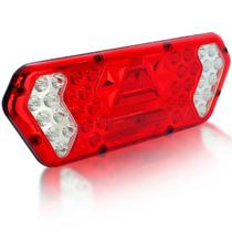 Par lanterna traseira modelo GUERRA com triangulo LED freio posicao re direcao vermelho e cristal c450xA152xP37mm bivolt Par lanterna traseira modelo GUERRA com triangulo LED freio posicao re direcao vermelho e cristal c450xA152xP37mm bivolt