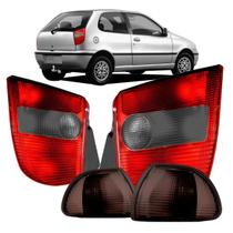 Par Lanterna Traseira Palio G1 1996 97 98 99 2000 Fumê + Piscas Fumê