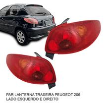 Par Lanterna Traseira Peugeot Hatch 206 Rubi 2004 2005 2006 2007 2008 2009 2010
