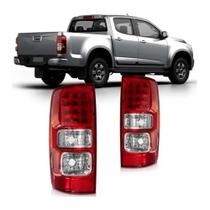 Par Lanterna Traseira S10 2012 2013 14 2015 2016 Cristal Led