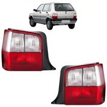 PAR Lanterna Traseira Uno 04 05 06 07 08 09 10 12 13 14 15 Vermelho/Cristal