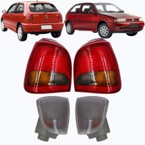 Par Lanternas Traseira Gol Bola G2 Tricolor 95 À 02 + Piscas Cristal Par Lanternas Traseira Gol Bola G2 Tricolor 95 À 02 + Piscas Cristal