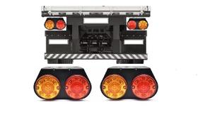 Par Lanternas Traseira Led Bau Caminhao Carretinha Com Suporte 12/24v Klx Par Lanternas Traseira Led Bau Caminhao Carretinha Com Suporte 12/24v Klx