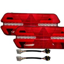 Par Lanternas Traseira Universal Caminhão Triplo X Led 24V Par Lanternas Traseira Universal Caminhão Triplo X Led 24V