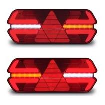 Par Lanternas Traseira Universal Caminhão Triplo X Led 24V Par Lanternas Traseira Universal Caminhão Triplo X Led 24V