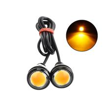 Par LED Olho de Águia 23mm 12V Strobo Âmbar Carro Moto Universal