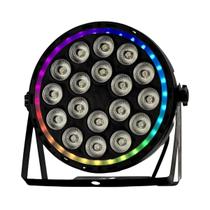Par led slim 18x12w rgbw com borda de led - st-184n1yy