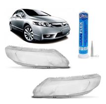 PAR Lente do Farol Civic 2007 2008 2009 2010 11 com Adesivo