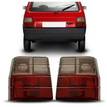 Par Lente Lanterna Traseira Uno 1984 A 2004 Fumê Com Re