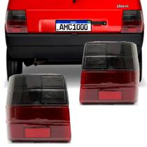 Par Lente Lanterna Traseira Uno 84/99 Fume Ld + Le