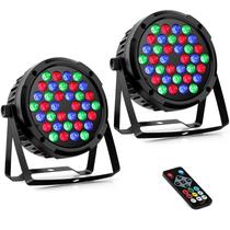 Par Lights OPPSK 36LEDs RGB 36W, pacote com 2 unidades com controle remoto DMX