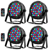 Par Lights OPPSK 36LEDs RGB 36W, pacote com 4 unidades com controle remoto DMX