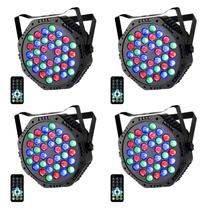 Par Lights Yiixuyo 36LED, 9 modos, estágio RGB com controle remoto (pacote com 4) Par Lights Yiixuyo 36LED, 9 modos, estágio RGB com controle remoto (pacote com 4)