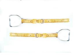 Par loros amarelo couro estribo aço inox montaria cavalo