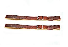 Par loros couro marrom fivela aço inox para cavalo crioulo