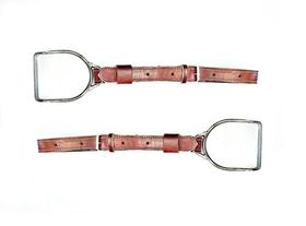 Par loros marrom couro estribo ferro montaria cavalo