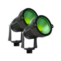 Par Luminária Espeto COB Led 7W de Jardim Branco Quente, frio e Verde - Athlanta