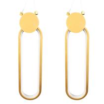 Par Lustre Pendente Oval Led Moderno - Dourado Par Lustre Pendente Oval Led Moderno - Dourado