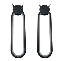 Par Lustre Pendente Oval Led Moderno - Preto Par Lustre Pendente Oval Led Moderno - Preto