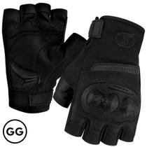 Par Luva Moto Meio Dedo Dart 2 Motoqueiro Ventilada Protetor Preta Shiver