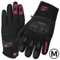 Par Luva Moto Motociclista Feminina Protetor Slider Dart 2 Preta c/ Rosa Shiver Par Luva Moto Motociclista Feminina Protetor Slider Dart 2 Preta c/ Rosa Shiver