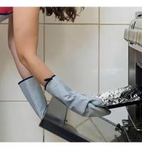 Par Luva Térmica De Cozinha Luva Forno Fogão Cano Longo Cor