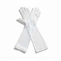 Par Luvas Branca Papai Noel Comprida P/ Compor Fantasia 30cm