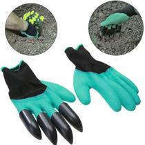 Par Luvas com Garras para Jardinagem Plantar e Cavar com segurança Resistente a água