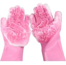 Par Luvas Silicone esponja Limpeza louça Casa Animais Carro